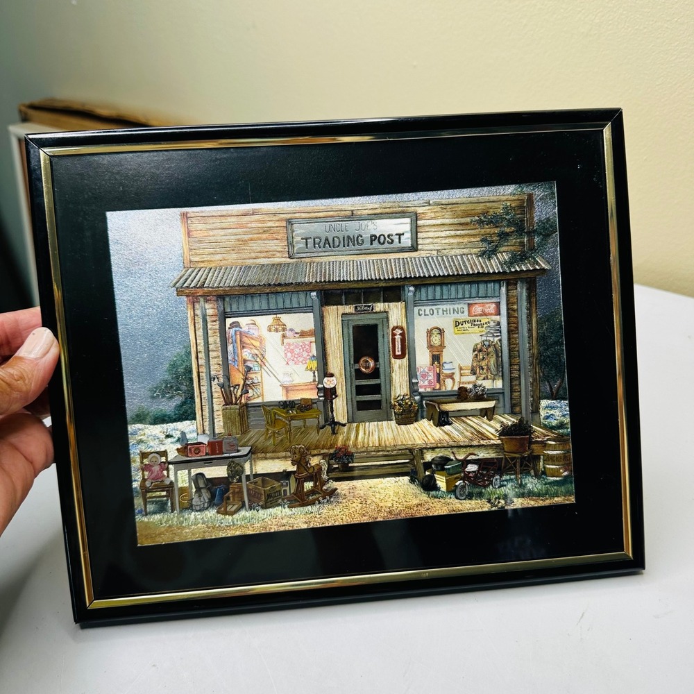 Mary Engelbreit Uncle Joes Trading Post Matted Card Framed Art 1998 MC 46210